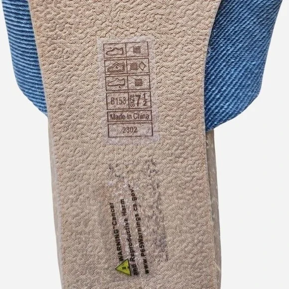 Blowfish Malibu Ginah Blue denim canvass bow tie slide in sandals 7.5 - Picture 5 of 6